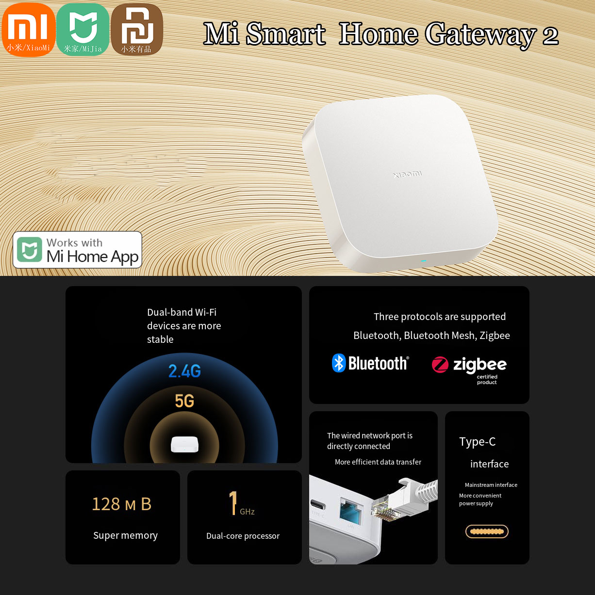 Smart Home Hub Xiaomi - Xiaomi Mijia-Hub de casa inteligente, puerta