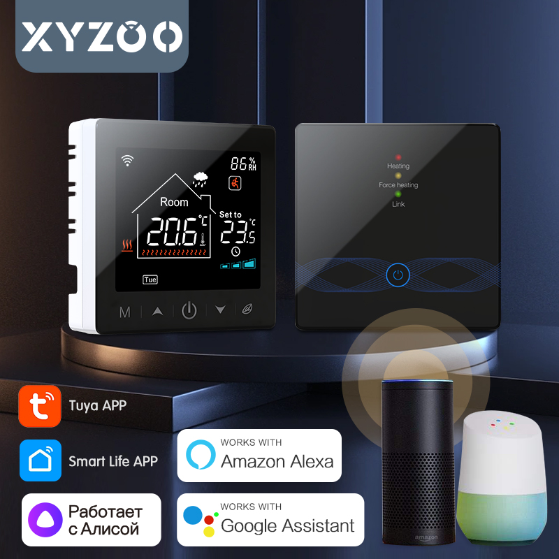 Smart Home Package - Termostato inalámbrico WiFi Tuya para caldera
