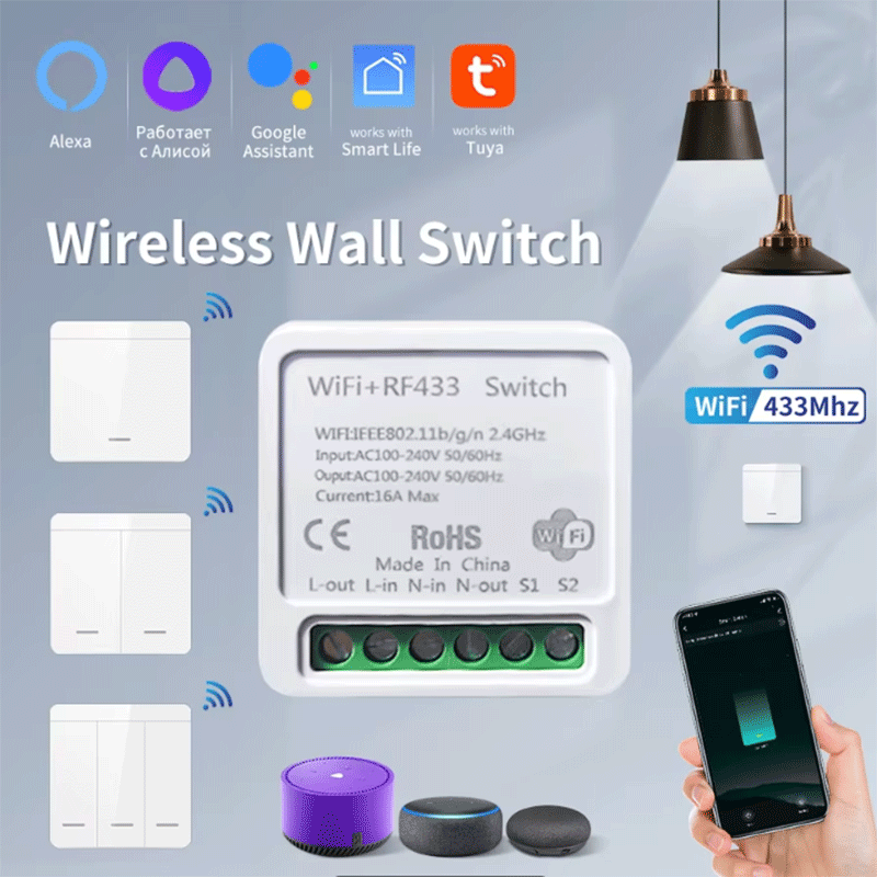Smart Home Wiz - Interruptor de Luz Inteligente WiFi Tuya,